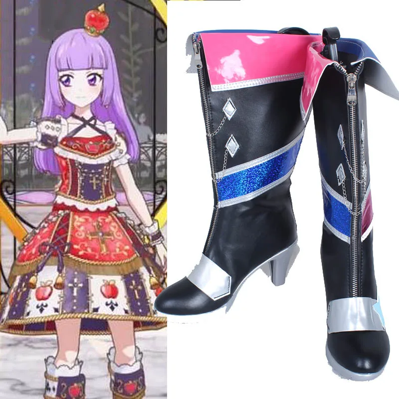 Aikatsu hikami сумирэ Косплэй Обувь на высоком каблуке Сапоги и ботинки для девочек