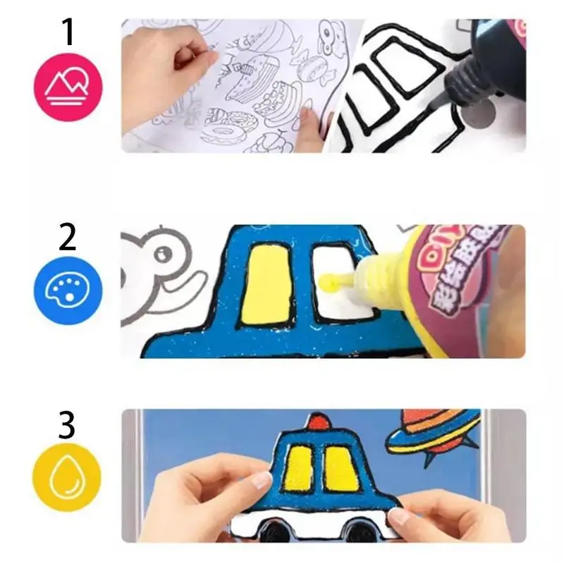 Забавная игрушка для детей DIY 3D клей-краска для стеклянного окна украшение красочная художественная краска DIY игрушка для детей