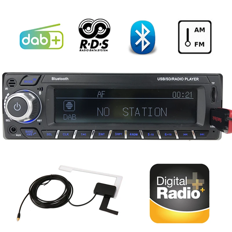 Автомобильный радиоприемник DAB + RDS AM MP3/WMA устройство с ЖК-дисплеем FM USB SD Bluetooth