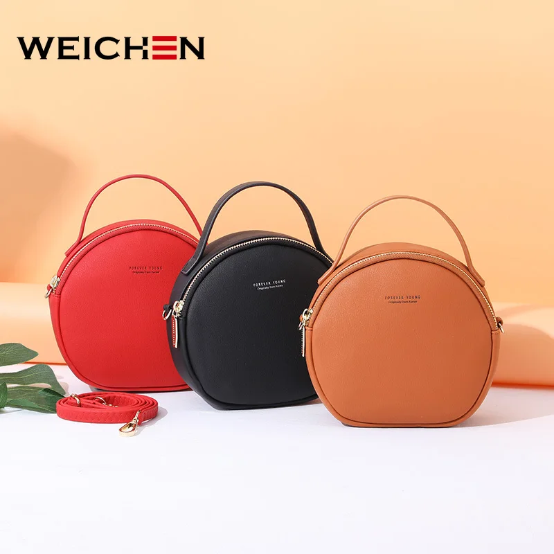WEICHEN новая сумка и кошельки круговой дизайн для женщин кожаная через плечо