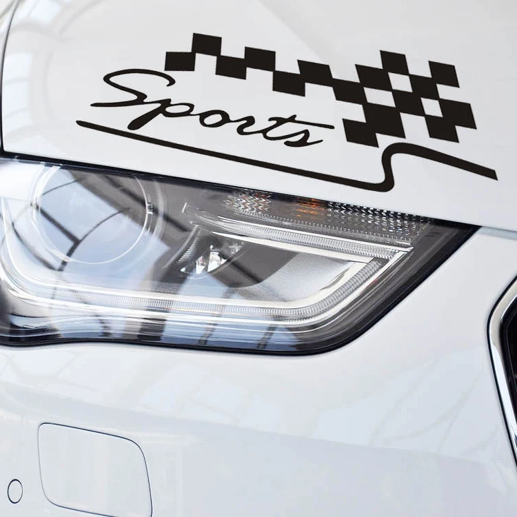 

2pcs Funny Car Stickers and Decals Racing-style Checkered Flag Vinyl Decal Sport Body Car Stickers Styling Creative Accessories