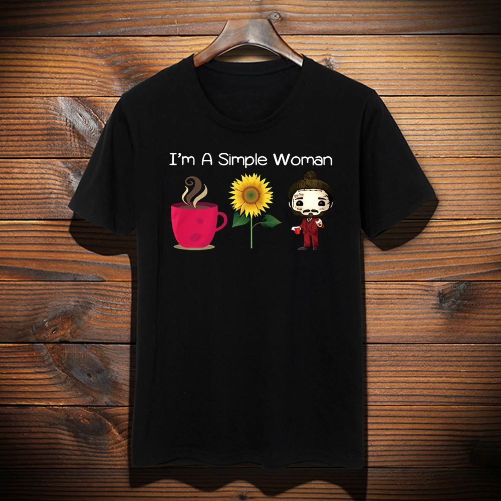 I'm a simple woman I love coffee sunflower and you summer T-shirt ladies full cotton tshirt | Женская одежда
