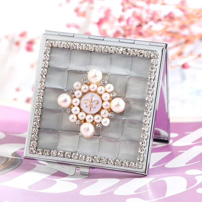 2 стороны мини косметическое компактное карманное зеркало Свадебные вечерние