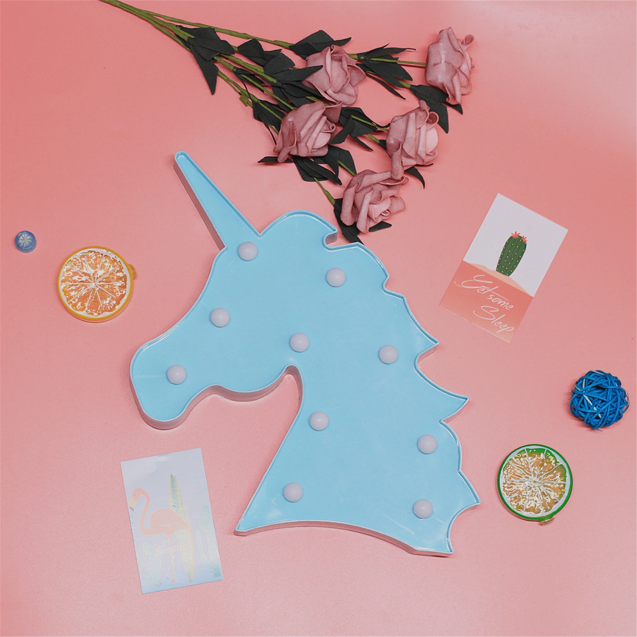 Детский светодиодный ночник с изображением единорога вечерние Настенные