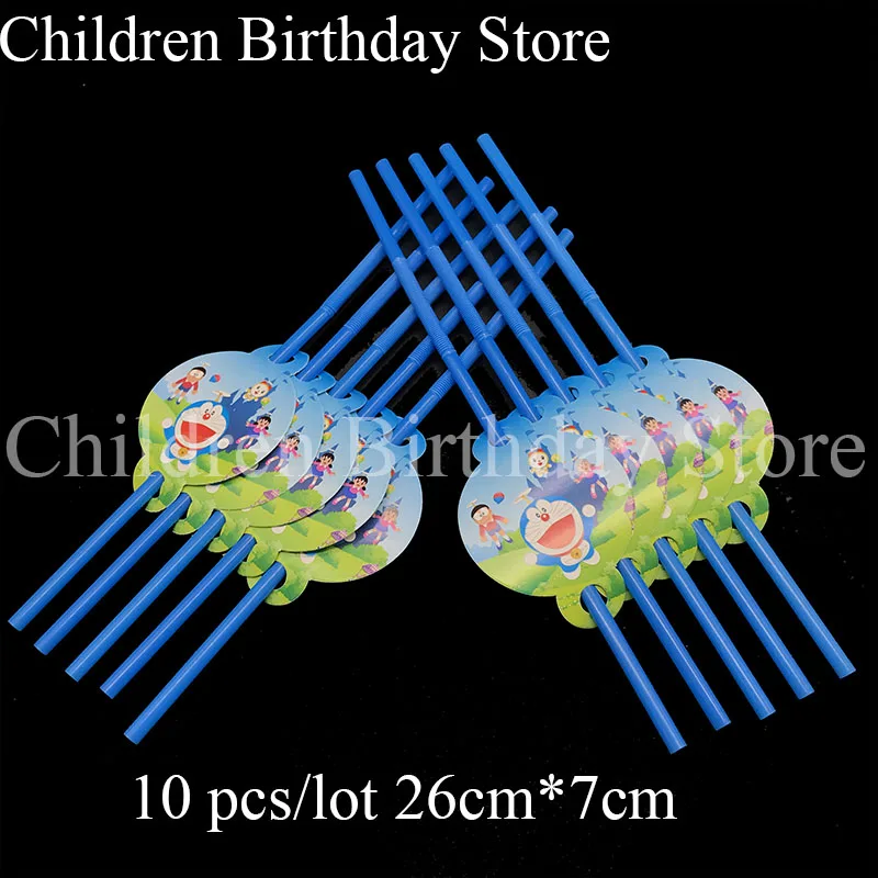 10 шт./лот Дораэмон одноразовые соломинки тематические украшения для дня рождения