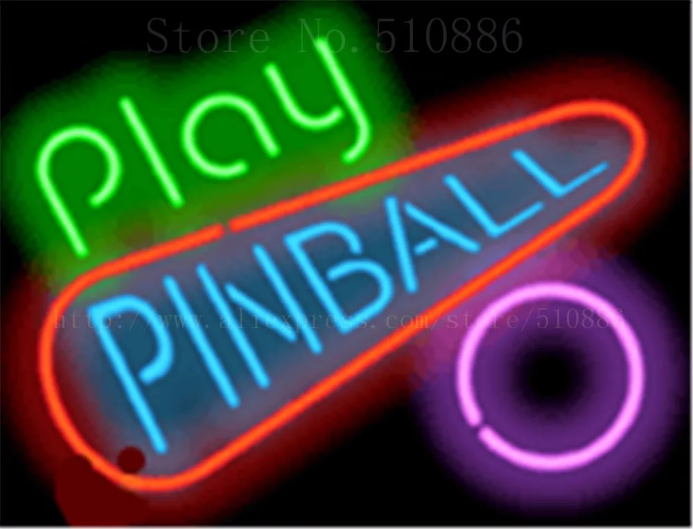 17*14&quot Play Pinball NEON SIGN REAL GLASS BEER BAR PUB LIGHT SIGNS store display Packing occasional Bulbs Advertising Lights | Лампы и