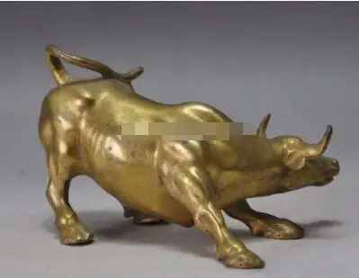 Китайский бронзовый медь Зодиак животное зверь скот бык рынок счастливое