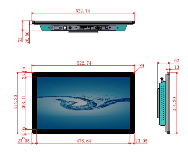 21,5 Дюймов Android рекламный дисплей настенное крепление lcd PCAP сенсорный экран полноцветный внутренний интерактивный цифровой вывески