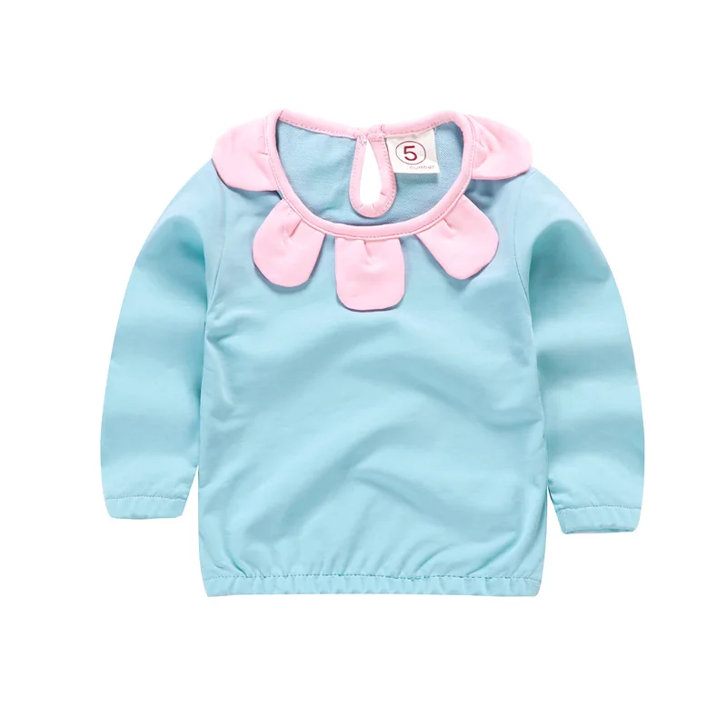 Приталенная футболка с кукольным воротником для девочек детская одежда длинными