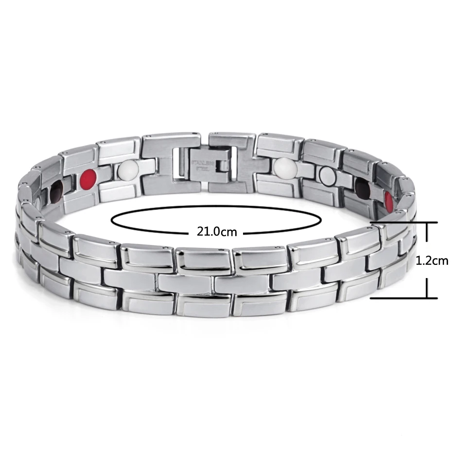 Модные мужские браслеты из нержавеющей стали с магнитом Rainso био энергетический