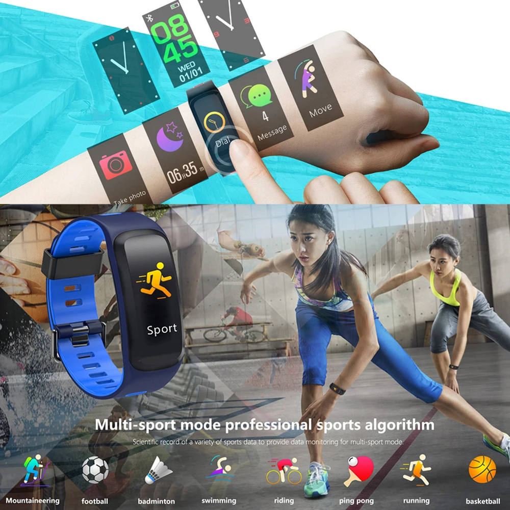ZUCOOR умный Браслет Шагомер Камера Smartband трекер Фитнес группы браслет RB75 Пульс