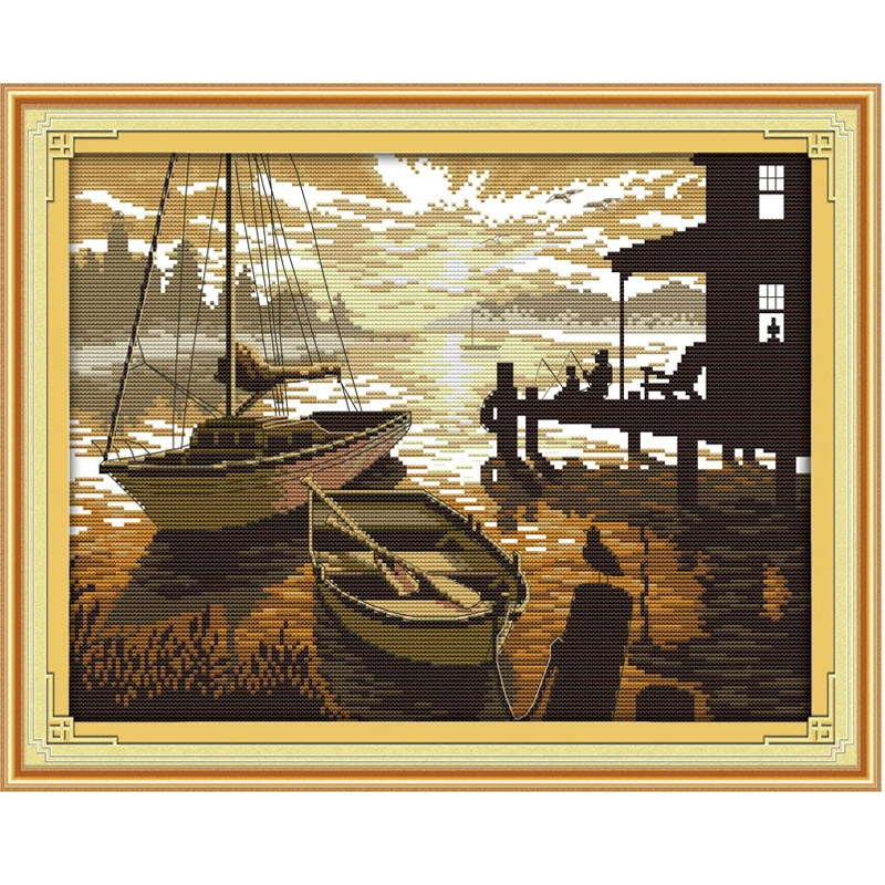 Joy Sunday Stitch Kits DIY Sets For Embroidery Needlework Painting Printed Cross-Stitch Kit |