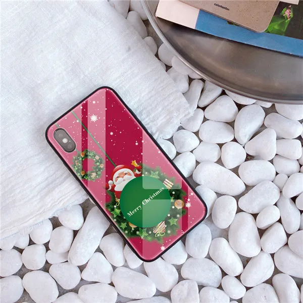 Заказной чехол из закаленного стекла для телефона iPhone XS 11 Pro MAX XR Рождество DIY чехол для iPhone 7 для телефона 8X6 s Plus зимний чехол - Цвет: 5317