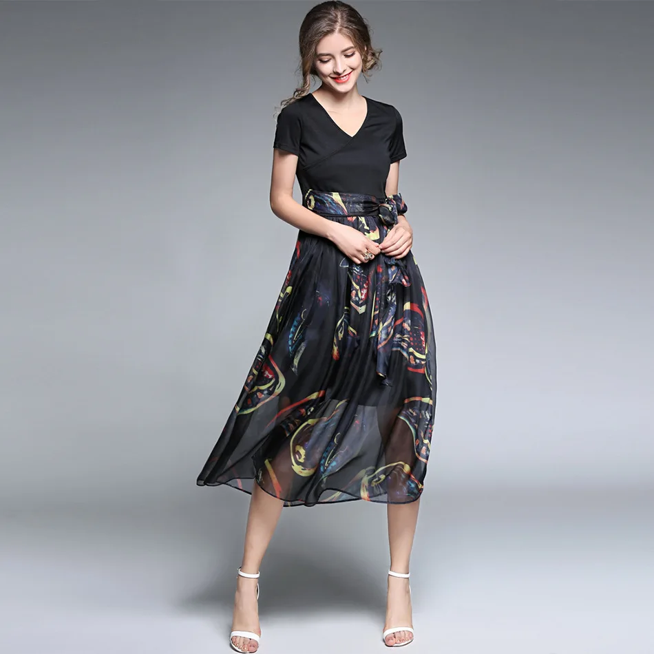 2017 высокое качество летнее платье шифон Для женщин Boho Винтаж пикантные Богемия