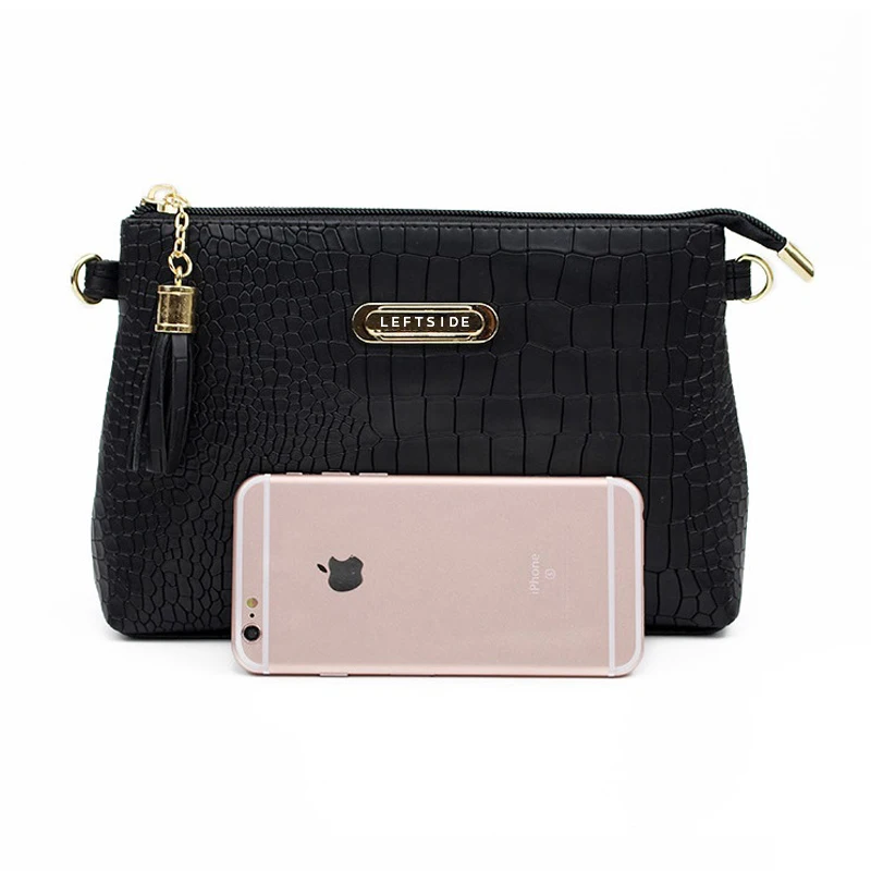 Женская мини сумка через плечо из крокодиловой кожи с кисточками|women's leather messenger