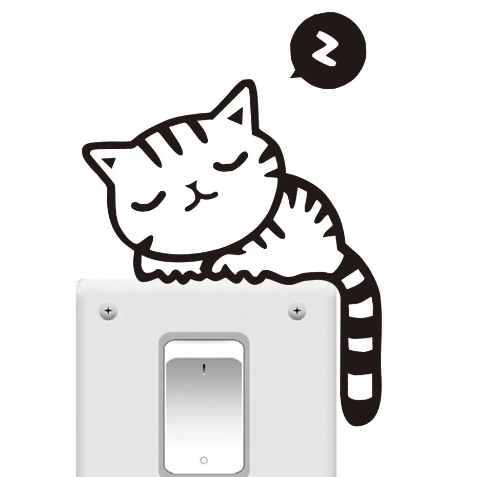 Наклейки на стену DCTOP забавные наклейки с изображением кошек и собак черный