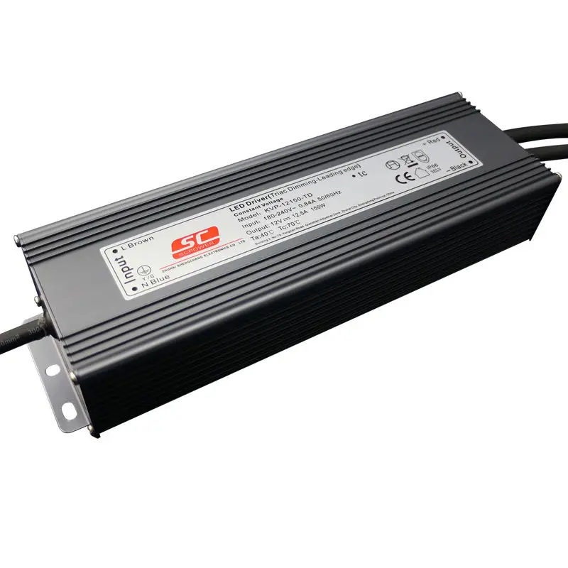 12V 24v 150W Triac led driver dimmable driver power supply, AC90-130V/AC180-250V input, Waterproof IP66 12v lighting transformer