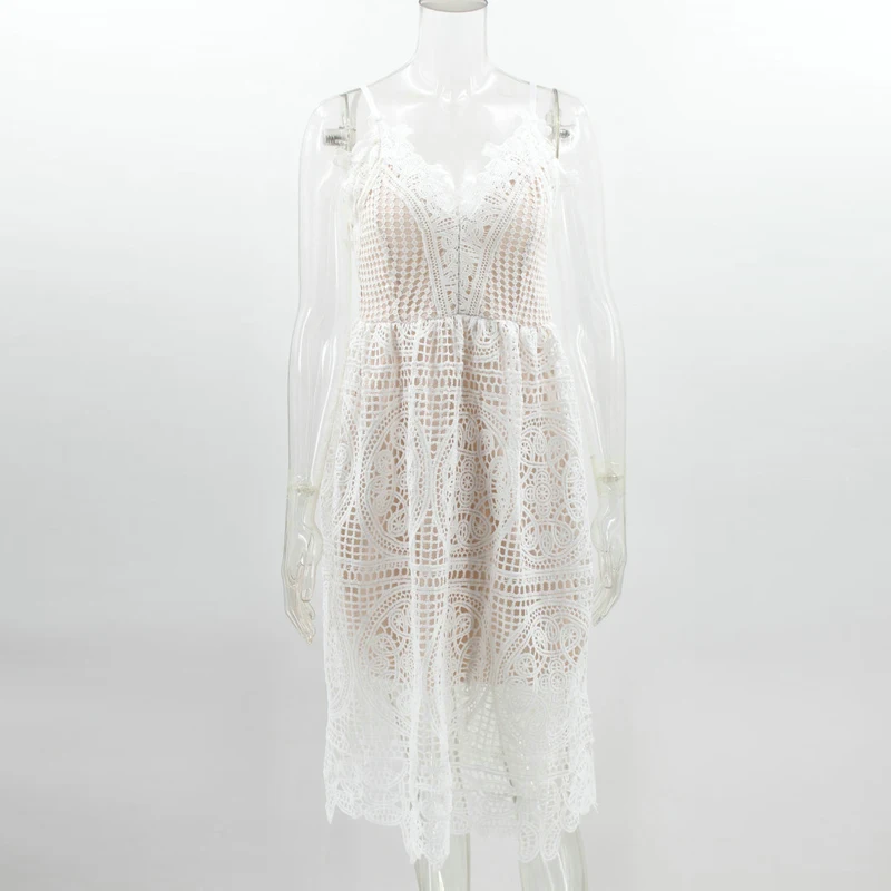 Lossky женское летнее белое длинное платье на бретелях с открытой спиной