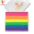 Пигмент радужной краски для тела, 50 г, краска для лица, чернила, неоновый, УФ, макияж, многоцветная серия, боди-арт, татуировка для Хэллоуина, набор тортов