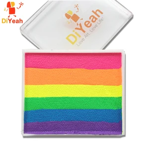 Пигмент радужной краски для тела, 50 г, краска для лица, чернила, неоновый, УФ, макияж, многоцветная серия, боди-арт, татуировка для Хэллоуина, набор тортов