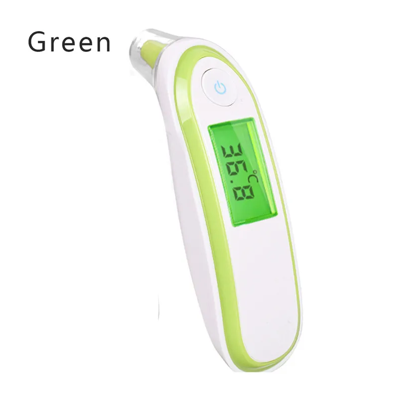 green CYSINCOS ушной лоб термометр цифровой медицинский инфракрасный термометр для детей и взрослых по Фаренгейту и конверти - Цвет: green