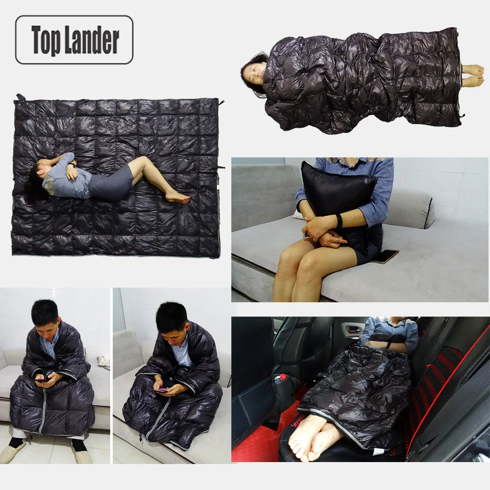 Многофункциональный ультралегкий спальный мешок на утином пуху походный