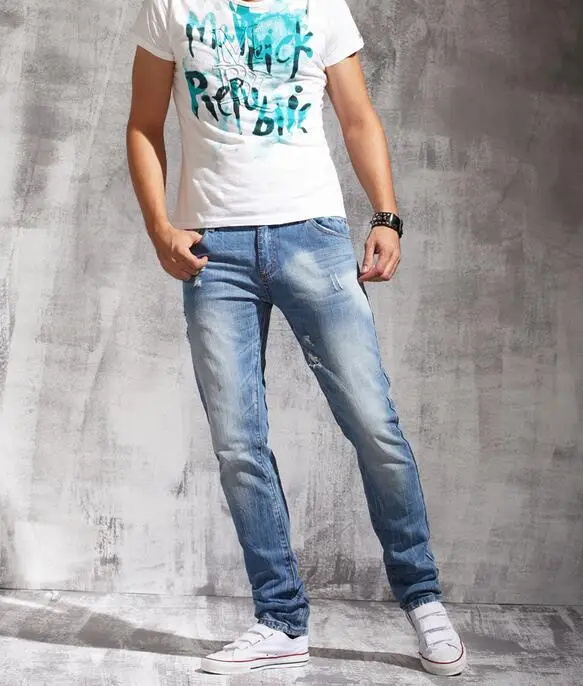 Men Fashion Brand Jeans Denim Clothing Popular Skinny Pencil Pants Casual Stretch Biker Long Trousers | Мужская одежда