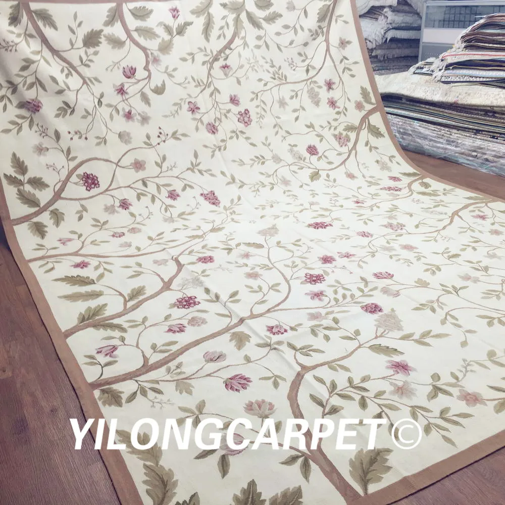 Yilong 9'x12' large handmade 100% new zealand wool aubusson rug and carpet (Au20-9x12) | Дом и сад