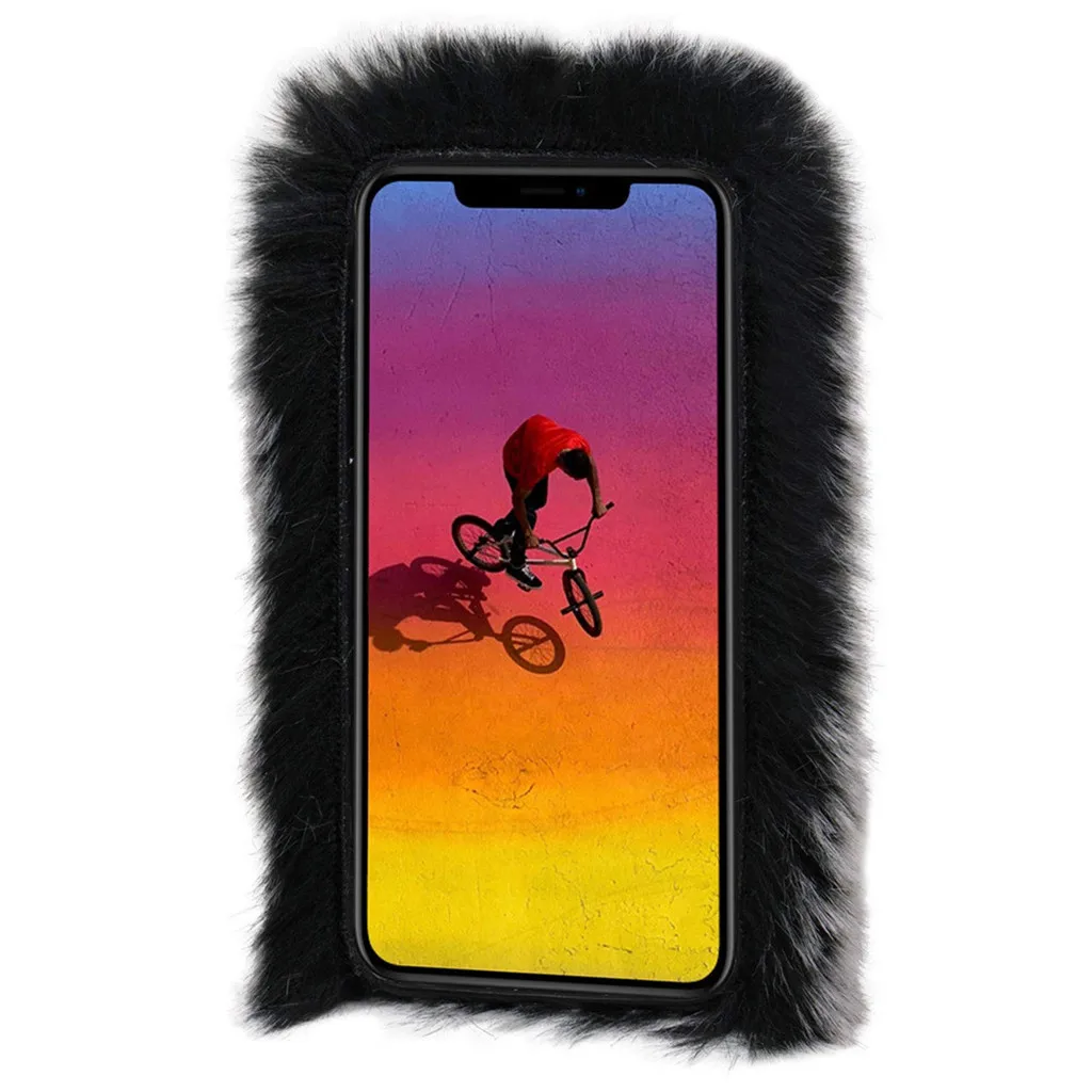 Для iPhone XR 6,1 дюймов чехол для телефона двухрядный плюшевый ударопрочный чехол для мобильного телефона# P3