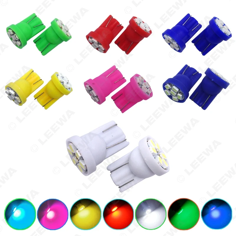 LEEWA 100 шт. мощность автомобиля Авто T10 W5W 194 168 6 SMD клиновидсветодиодный ные