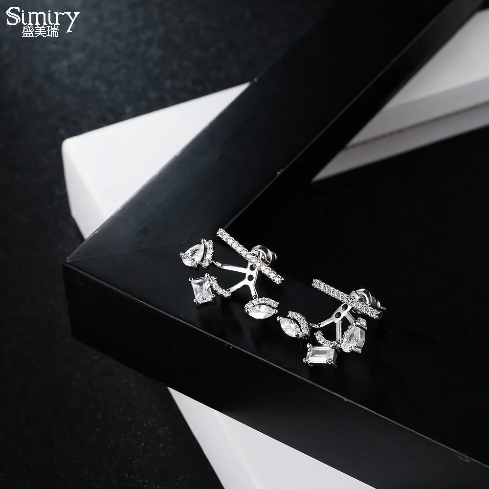 Женские серьги-гвоздики с кубическим цирконием SIMIRY ювелирное изделие из