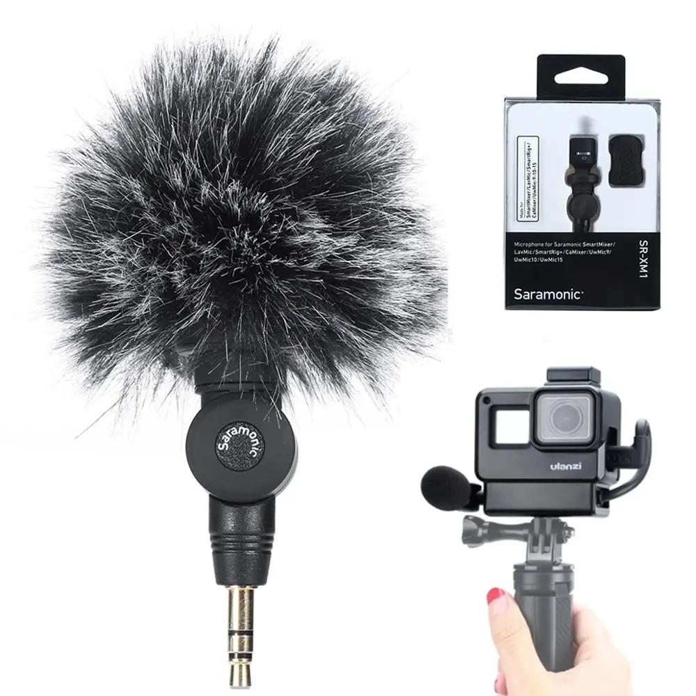 Saramonic SR XM1 3 5 мм TRS микрофон Plug and Play для DSLR камер Видеокамеры муфта лобовое стекло