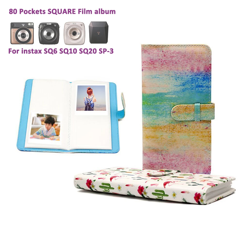 Фотоальбом для FujiFilm Instax Square SQ6 SQ10 SQ20 80 карманов принтер пленка фотографии бумага