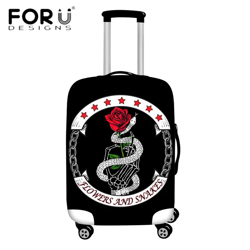 FORUDESIGNS/дорожные Защитные чехлы для багажа с рисунком змеи и цветов, модный чемодан из 2 предметов, чехлы для 18-32 дюймов