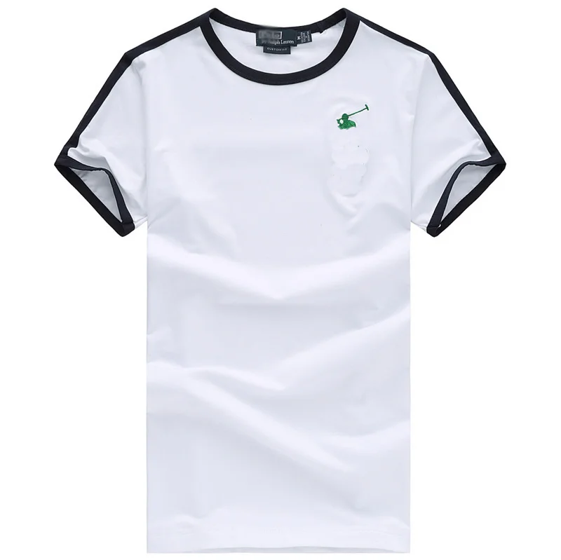 2014 new free shipping men's round neck short sleeve T-shirt embroidery LOGO fashion good quality low price 4-color | Мужская одежда