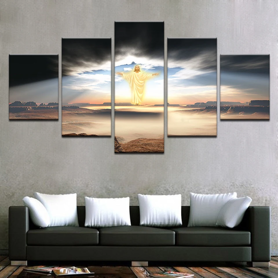 

Artryst Pictures Home Decor Living Room 5 Panel Jesus Is Coming HD Printed Modern Canvas Painting Wall Art Modular Posters