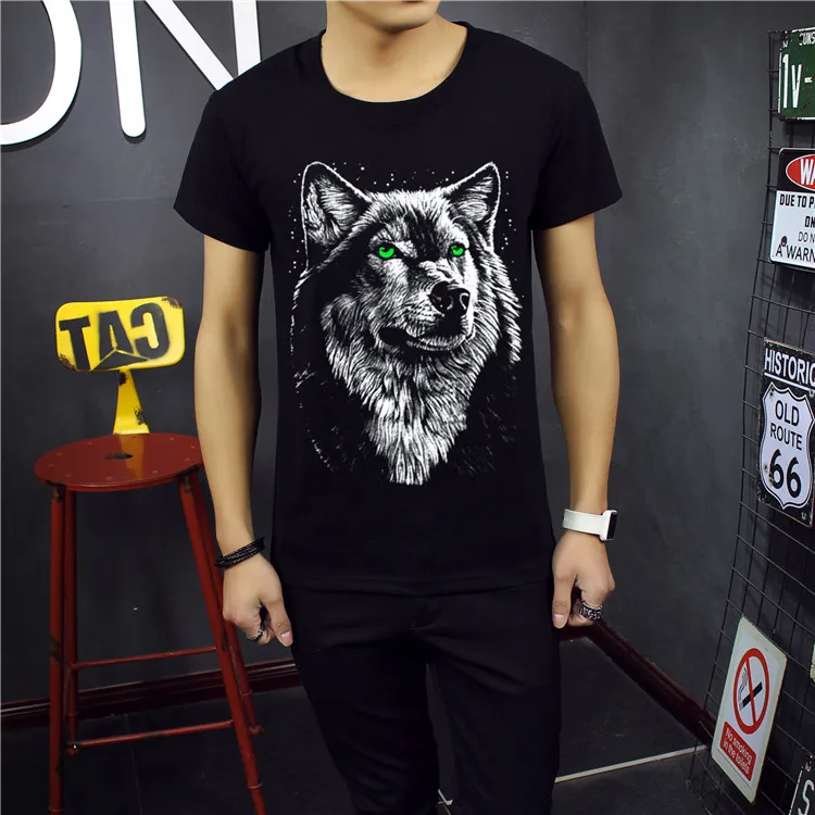 _ Хлопковая 3d футболка для мужчин 2016 летняя новая поставка 3D забавная Мужская с