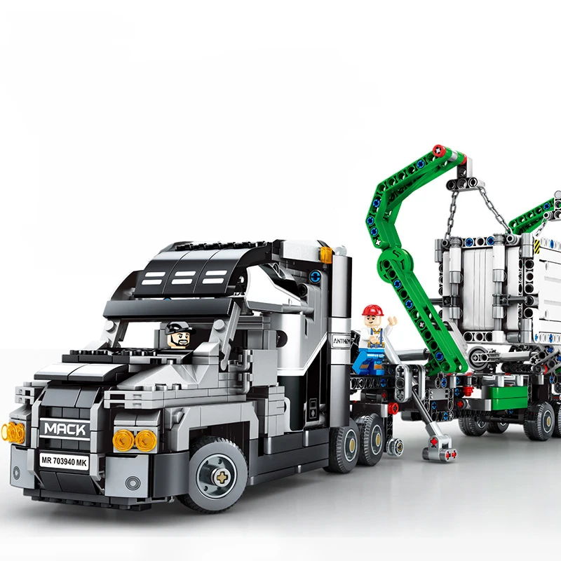 Mack контейнерные грузовики 1202 шт серии Technic строительные блоки совместимы с 42078 набор моделей кирпичей Рождественский подарок