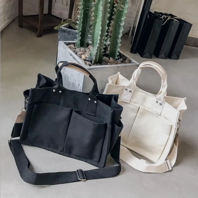 Высококачественная хлопчатобумажная Холщовая Сумка тоут повседневные пляжные