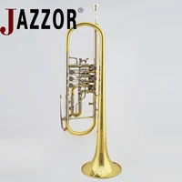 jazzor jbtr 440 professional b flat trumpet flat key trumpet with mouthpiece case wind instruments