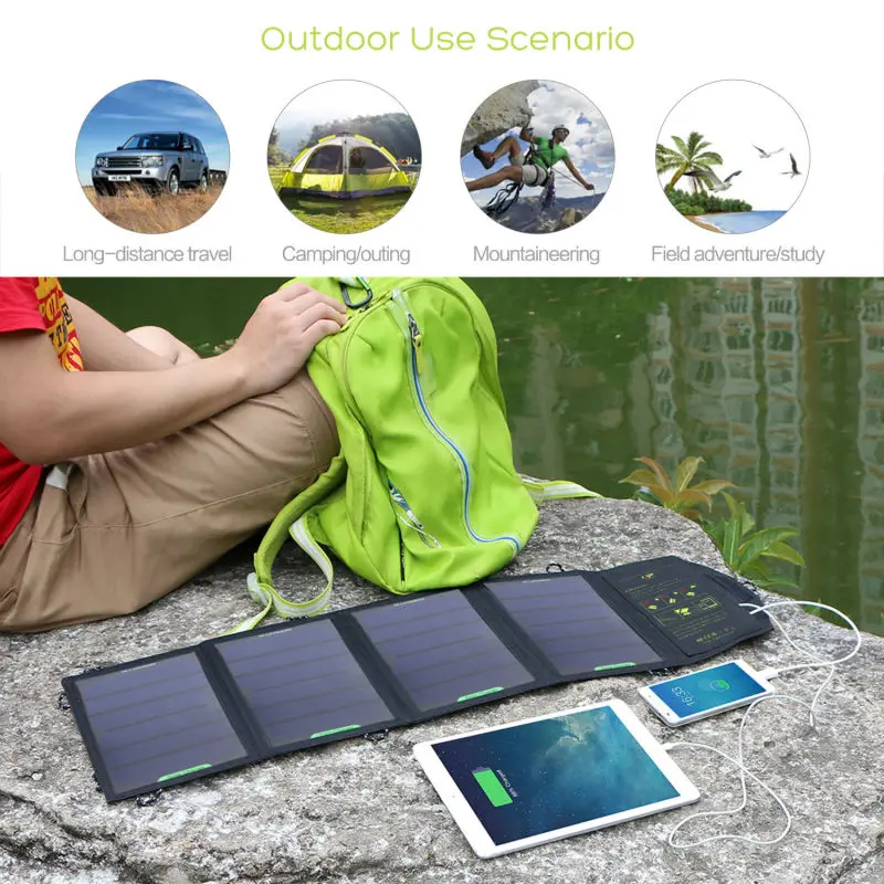 ALLPOWERS 5 V 18 Вт Sunpower Солнечное Зарядное Устройство Dual USB Порт Складной Портативный