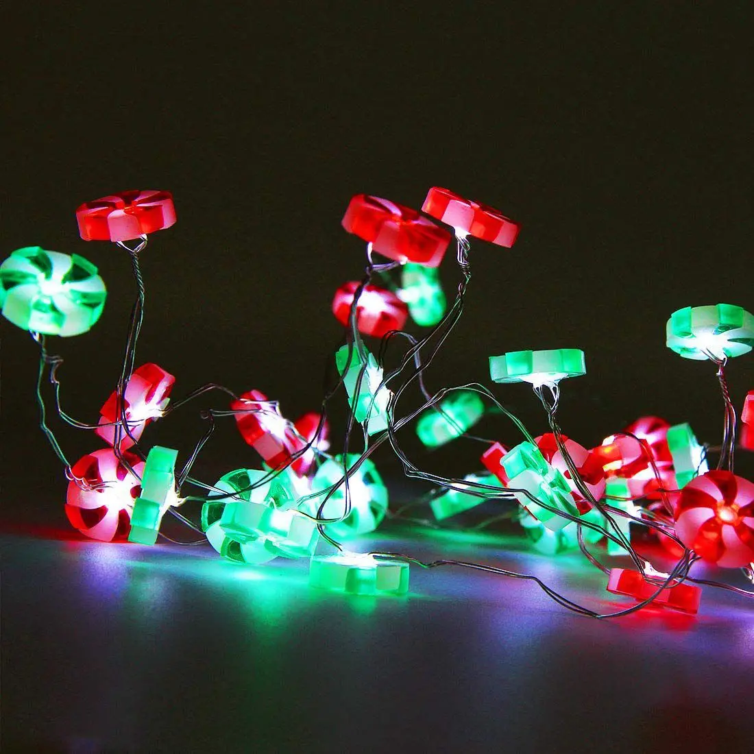 SHGO-Candy Christmas LED Light String - 10 ft 40 Battery-Powered with Remote Control for Party Interior Bedroom | Освещение
