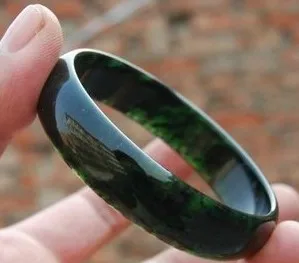 Нежный грубый камень чистый ручная полировка 58 мм-62 мм темно-зеленый браслет