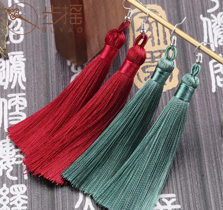 Fashion Charm Long Tassel Triangle Drop Earrings For Women Girls Party Vintage Ethnic Multicolor Earring Jewelry Gifts | Украшения и