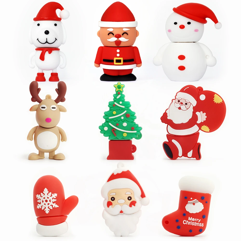 USB Flash Drive Pendrive Santa Claus Christmas Tree Elk Deer Pen 4GB 8GB 16GB 32G 64GB Memory Stick Creative Gift | Компьютеры и офис