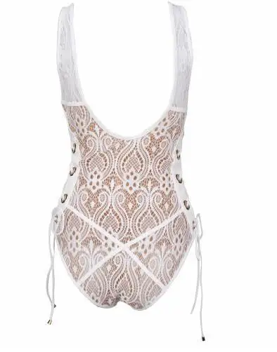 

2018 Summer New Arrival Lady Bandage Bodysuit Jumpsuit Women Sexy White Black Hollow Out Shapewear Bodysuit One Piece Overalls