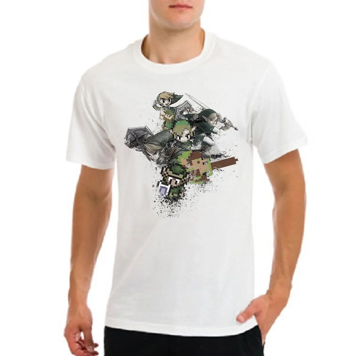 Legend of Zelda Breathe the wild ретро все персонажи nintendo t-shirt2019 модный бренд 920% хлопок Печатный