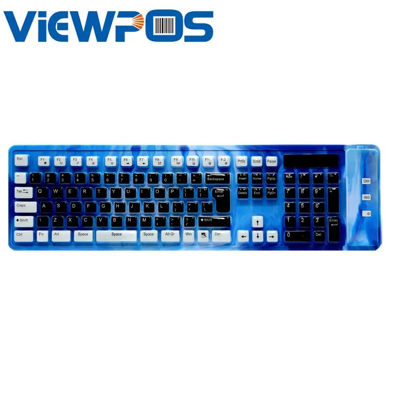 Складной силикона клавиатуры USB Проводная клавиатура игры Водонепроницаемый