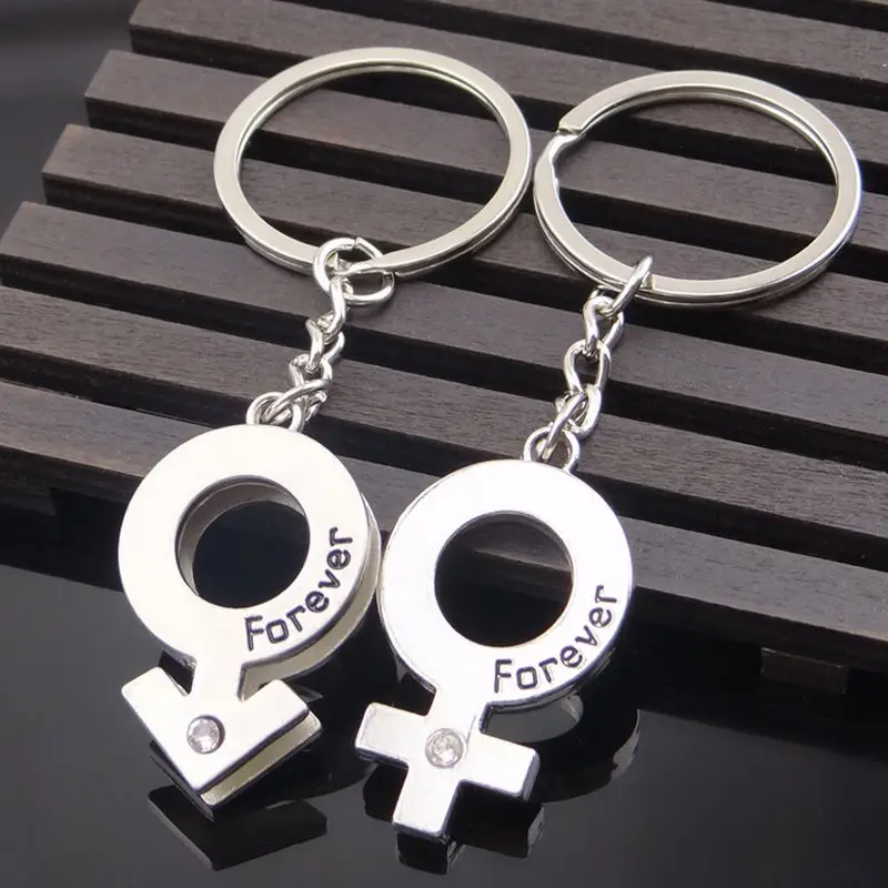 

New Novelty Couple Keychain Trinket Lovers Heart Key Chains Rings Wedding Jewelry Llaveros Chaveiro Valentine's Day Gift