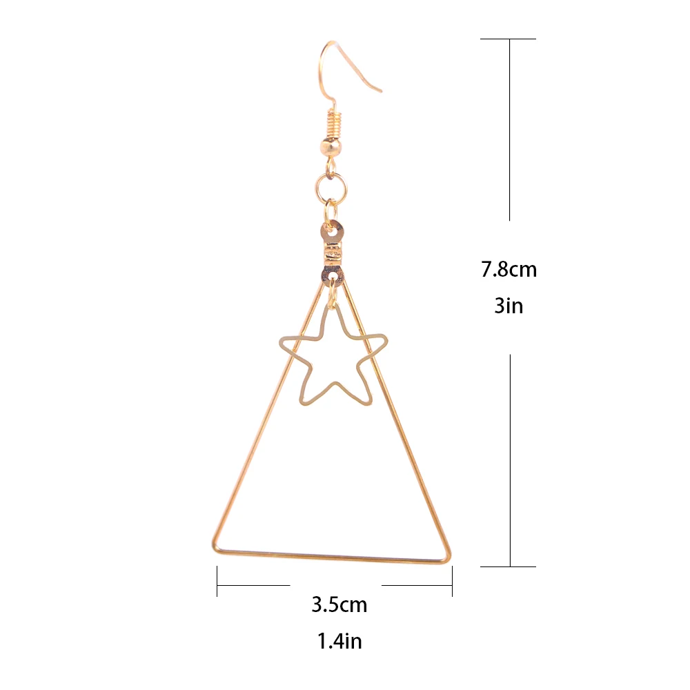 Geometric Dangle Earring Vintage Triple-cornered Star Gift Earrings For Women | Украшения и аксессуары